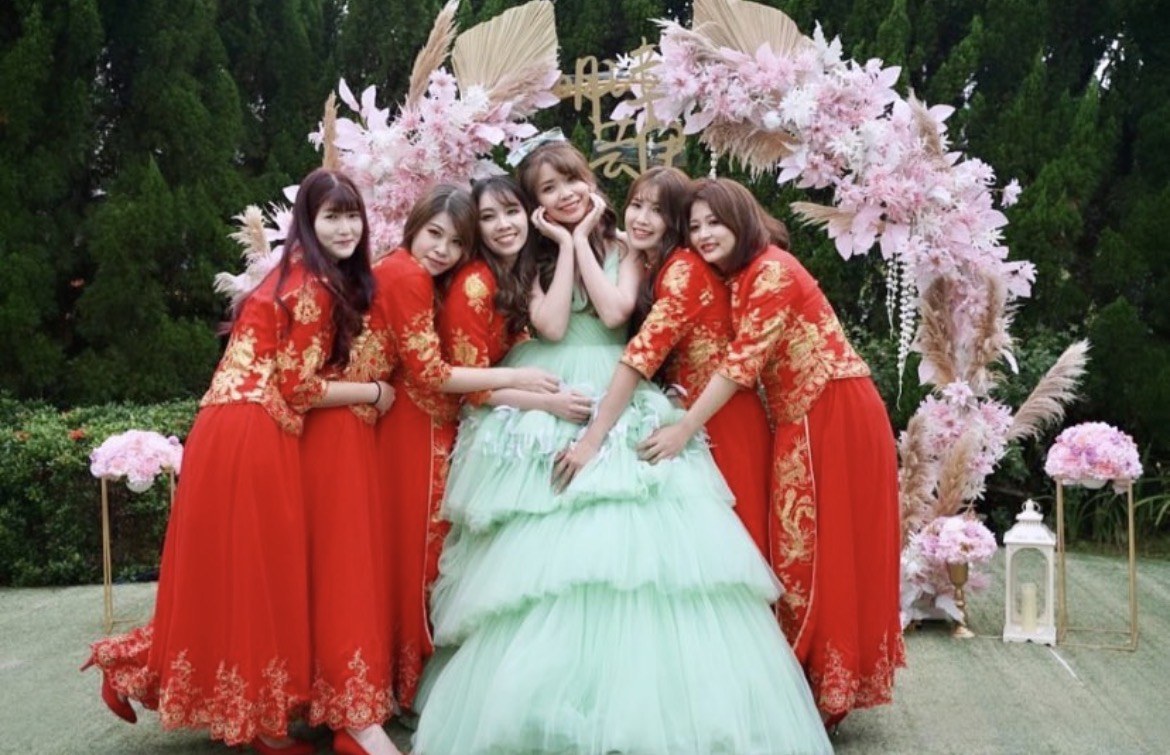 拾光集團婚禮服務案例 - wedding bridesmaids red